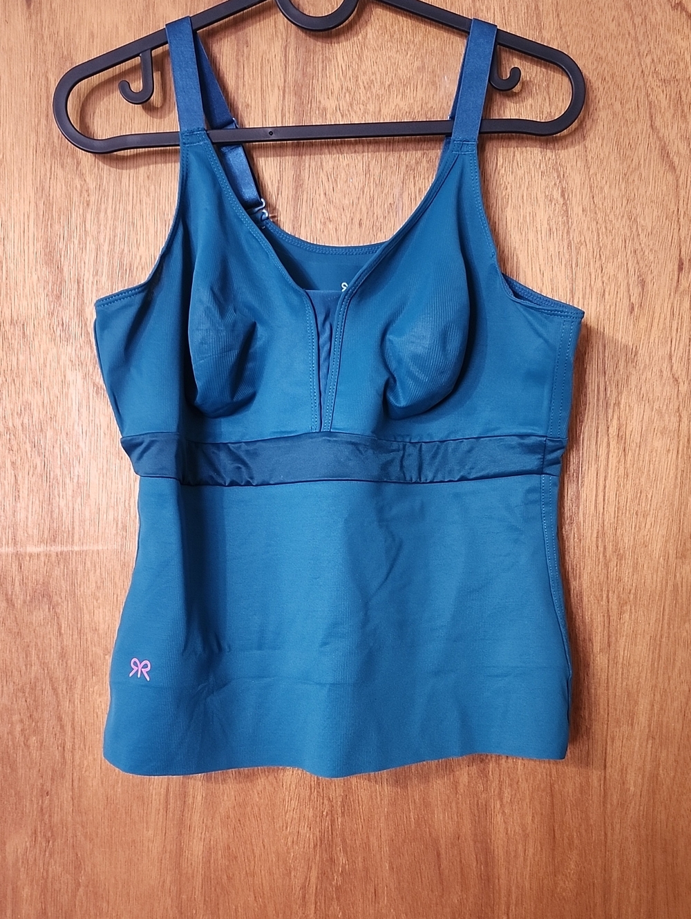 Ruby Ribbon Teal Built-In Bra Support Tank NEW